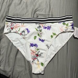 Floral Bottoms with Black Stripe waist band